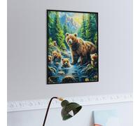 Brown Bear by Stream 300 Piece Jigsaw Puzzle for Adults Animals Plants Jigsaw Creative Gift for Loved Ones Family Activity Challenging Design Stress Relief Pastime 300 PCS