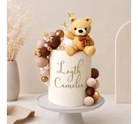 Brown Bear Cake Decoration Beige Brown Balls Cake Topper Boho Bears Cake Cake Decoration Baby Shower Birthday Cake Decorations