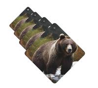 Brown bear Car Air Freshener Cards Set of 4 Pieces Long Lasting Hanging Scented Cards Auto Aromatherapy Tablets Personalized Car Fresheners Gifts for Men Women - Lavender Scent