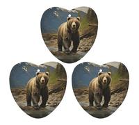 Brown Bear Car Air Freshener Hanging Incense Chips 3 Pack Automotive Scented Hanging Sheets Love form for Car Home Auto Interior Decor