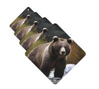 Brown bear Car Air Fresheners Cards Set of 4 Pieces Personalized Car Fresheners Gifts for Men Women Auto Aromatherapy Tablets Hanging Scented Cards for Wardrobe Bathroom