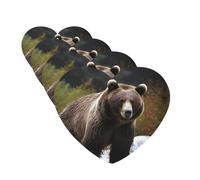 Brown bear Car Air Fresheners Cards Set of 4 Pieces Personalized Car Fresheners Gifts for Men Women Auto Aromatherapy Tablets Hanging Scented Cards for Wardrobe Bathroom