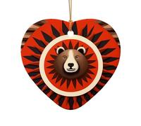 Brown Bear Christmas Charms - Double-Sided Ceramic Christmas Charm for Crafts - Christmas Charm Decorative Ornament with Gold Cord