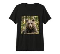 Brown Bear Close Up Portrait Powerful Wildlife Scene Premium T-Shirt