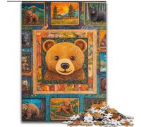 Brown Bear Collage 1000 Pieces Jigsaw Puzzle For Adults Teens, Family Game Stress Reliever Difficult Challenge Great Gifts And Toys (50x75cm)