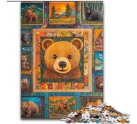 Brown Bear Collage Adult Puzzles 1000 Pieces, Family Fun Games Fun at Home Activities, Birthday Present, Travel Gifts (size 26x38cm)
