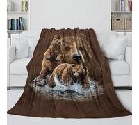Brown Bear Cozy Blanket - 3D Animal The Memorable Blanket for Kid Bought By Parent/GrandParent - Birthday Gift for Son Daughter Grandson Granddaughter Friend 60x80inch(150x200cm)