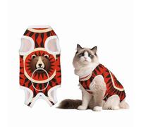 Brown Bear Dog Surgery Suit Recovery Suit, 100% Cotton Breathable Full Body Dog & Cat Surgical Suit with Cute Prints, Alternative to Cone for Spay Neuter Wound Care, Male & Female Pets X-Large