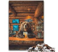 Brown Bear Drinking A Drink Jigsaw Puzzles for Teenagers 2000 Jigsaws,Staycation Kill Time Every Piece Is Unique - Challenging Family Fun Game (70X100cm)