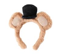 Brown Bear Ears Headband | Adorable Makeup Face Wash Headwear | Bear Ears Plush Headbands - for Cosplay Festival Carnival Convention Party Performance Everyday Wear