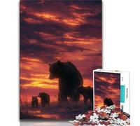 Brown Bear Family Adult Jigsaw Puzzles 1000 Pieces,Stress Reliever Difficult Challenge Deal As Gifts for The Whole Family (50x75cm)