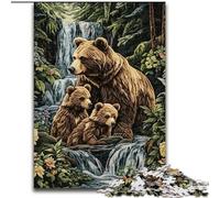 Brown Bear Family Puzzles for Adults 1000 Pieces, Toys Educational Games Stress Relieving Wishlist with Santa Claus (26x38cm)