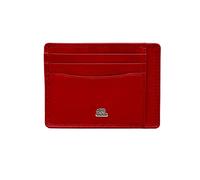 BROWN BEAR Genuine Leather RFID Blocking Unisex Slim Card Wallet with 6 Card Slots 2 ID Slots and 1 Bill Compartment, RED, Classic, RED, Classic