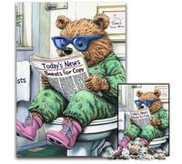 Brown Bear Go Toilet 1000 Pieces Puzzle Gifts Impossible Jigsaw Puzzles for Adults Challenging Brain Teaser for Teenagers, Family Fun Interactive Game 50x75CM/19.68x29.52inch