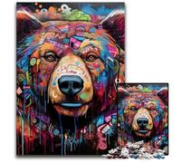 Brown Bear Graffiti JigsawPuzzle 1000 Pieces for Adults Challenging Puzzles Challenging DIY Brain Teaser for Teenagers 50x75CM/19.68x29.52inch