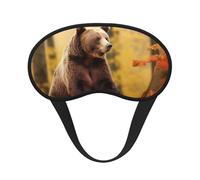 Brown Bear in Autumn Sleep Mask for Side Sleeper, Blackout Eye Mask for Women Men, Zero Pressure Sleeping Masks Soft Breathable Eye Cover Comfortable Blindfold Eyeshade for Night Sleep