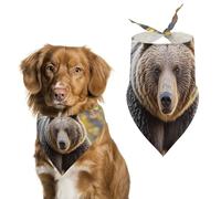 Brown Bear in AutumnPet Scarf Dog Bandana for Small Medium Large Exquisite Unique Cat Dogs Kerchief Premium Fabric Cute Triangle Cat Dogs Bibs Scarf