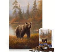 Brown Bear in Lapland 1000 Pieces Jigsaws Adults Puzzles Gifts Mental Workout Peaceful Escape Thoughtful Xmas (38x52cm)