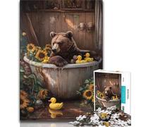 Brown Bear in The Toilet 1000 Piece Jigsaw Puzzles for Teenagers,Decompressing Intellectual Educational Toy Great Gifts And Toys (38x26cm)