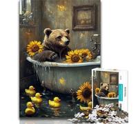 Brown Bear in The Toilet 1000 Piece Jigsaw Puzzles for Teenagers Gifts,Educational Game Challenge Toy Wall Decoration Unique Birthday And Xmas Gifts (38x26cm)