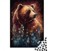 Brown Bear Ink Painting Puzzle Jigsaws 1000 Pieces for Adults & Teenager Age 12 Years Up Christmas Eve Gifts 1000pcs (75x50cm)