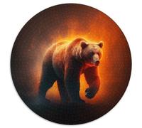 Brown Bear Jigsaw Puzzles for Adults 1000 Piece Round Puzzle 1000 Pieces Jigsaw Perfect for Teenagers & Home Decor 67.5x67.5cm
