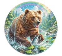 Brown Bear Jigsaw Puzzles Great Gift for Adults 1000 Pieces Educational Games Home Decors Wild Animal Jigsaw Puzzle for Women Men Adult 1000pcs (67.5x67.5cm)