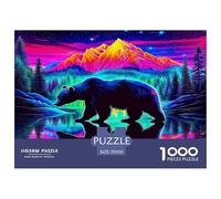 Brown Bear Jigsaw Puzzles Puzzle for Adults Kids. 1000 Piece Art Impossible Challenge Toy Educational Games Home Decoration for Educational Games Gifts 70x50cm/1000pcs