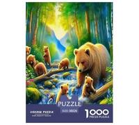 Brown Bear Jigsaw Puzzles Puzzles for Adults Kids. 1000 Piece Great Gifts Challenge Toy Educational Game Home Decoration for Educational Games Gifts 38x26cm/1000pcs