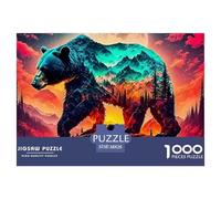 Brown Bear Jigsaws Kid Age 12 Years Up Impossible And Difficult Challenge 1000 Piece Challenging Games Educational Games There Are Letters on The Back 38x26cm/1000pcs
