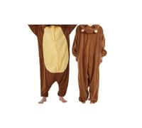 (brown bear, L) Snow Monster Elf Santa Claus Couple Cartoon One-Piece Pajamas Hooded Polar Fleece Home Clothes Animal Performance