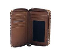 BROWN BEAR long wallet for women travel passport holder for credit cards, tickets, coins, cash, change, boarding pass, pen, Brown, Casual