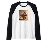 Brown Bear Military Costume for America Battlefield Lovers Raglan Baseball Tee