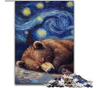 Brown Bear Night Sky Jigsaws Puzzles 1000 Pieces for Teenagers Gifts, Family Activity Fun at Home Activities, Birthday Present,Travel Gifts (26x38cm)