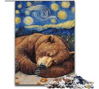 Brown Bear Night Sky Puzzles for Adults 1000 Pieces, Educational Games Home Decoration Birthday Present, Gifts, Wall Art (26x38cm)