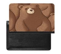 Brown Bear Passport Holder Passport Wallet Document Organizer Protector PU Leather Card Slot Travel Accessories