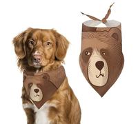 Brown Bear Pet Scarf Adjustable Pet Accessories Triangular Scarf Washable Floral Print Puppy Bib Bandana Stylish Comfortable Cat Scarves for Holiday Scarfs