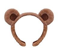 Brown Bear Plush Ears Headband - Furry Bunny Ear Bow Hair Hoop for Girls & Women - Cosplay & Party Hair Clips (Brown #4, One Size)