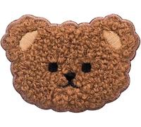 Brown Bear Plush Iron On Patches, Cute Bear Patches Cartoon Clothes Appliques Creative Animal Badges, Soft Sewing Appliques DIY Sewing Patches