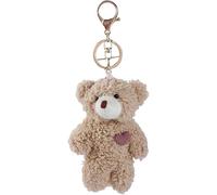 Brown Bear Plush Keychain,Stuffed Animals Bag Pendant,Kawaii Plush Rabbit Keychain,DIY Trinket Dog Plush Keyring Car Keychain Pink Heart Teddy Bears Automobile Keychains,Keyrings and Keychains,11 cm
