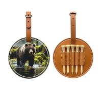 Brown Bear Pounce Brown Golf tee Storage Bag - Easy to Carry Around and More efficient in Playing Golf