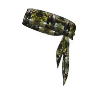 Brown Bear Pounce Double-Sided Sports Headband for All Activities As Tennis, Football, Yoga, and Running