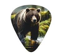 Brown bear pounce the 12-piece guitar picks include three picks: thin, medium and heavy. suitable for electric, acoustic and bass guitars of all strengths