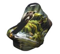 brown bear pounce Versatile full-print Stroller Chair Cover/Nursing Cover, specially designed for your baby