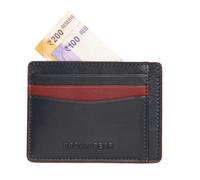BROWN BEAR Premium Branded Men’s Card Holder Stylish, ATM Card Holder Pure German Nappa Leather, RFID Leather Card Holder, Blue/Red, Classic