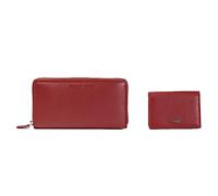 BROWN BEAR rfid wallet and card holder genuine leather women gift set elegant secure stylish accessories for women, Red, Classic