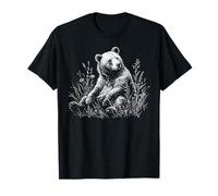 Brown Bear Sitting Wildlife Nature Forest Trees Animal T-Shirt