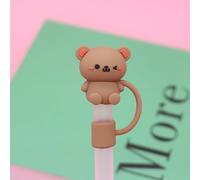 Brown Bear Straw Cover for Stanley 40&30 Oz Cup, 10mm Silicone Straw Covers Cap for Stanley Cup Accessories, Straw Cap Stopper for Reusable Straws Tip Lids, Cute Straw Topper for Tumblers