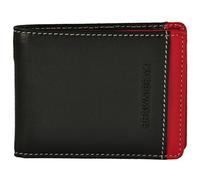 Brown Bear Unisex Leather Wallet and Card Holder (Black: Red), Black: Red, Wallet, Black: Red, Wallet, Black: Red, Wallet