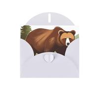 Brown bear walking Greeting card, blank interior, 10 cm x 15 cm, suitable for all occasions.